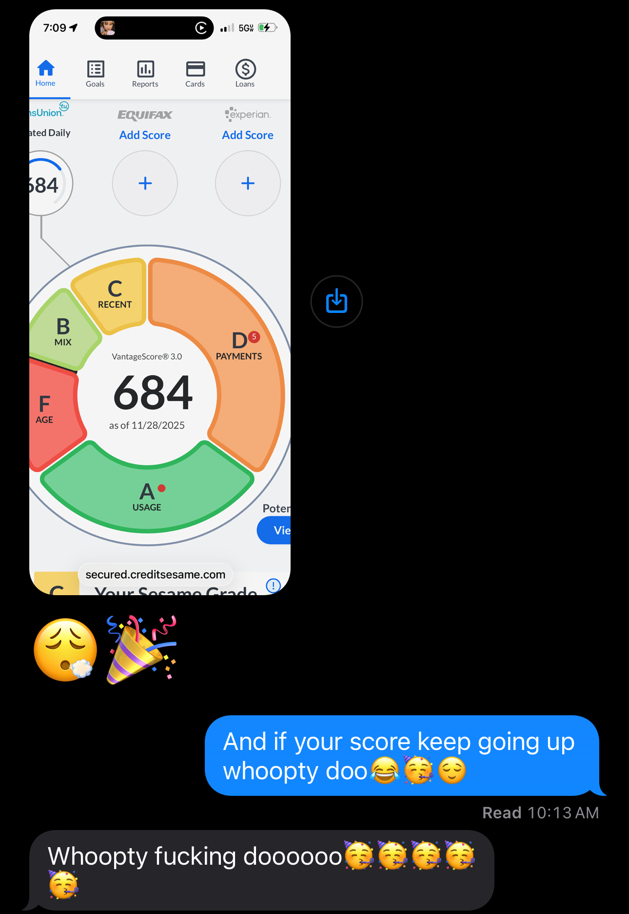 Real client win — Score climbing — 11/28/2025